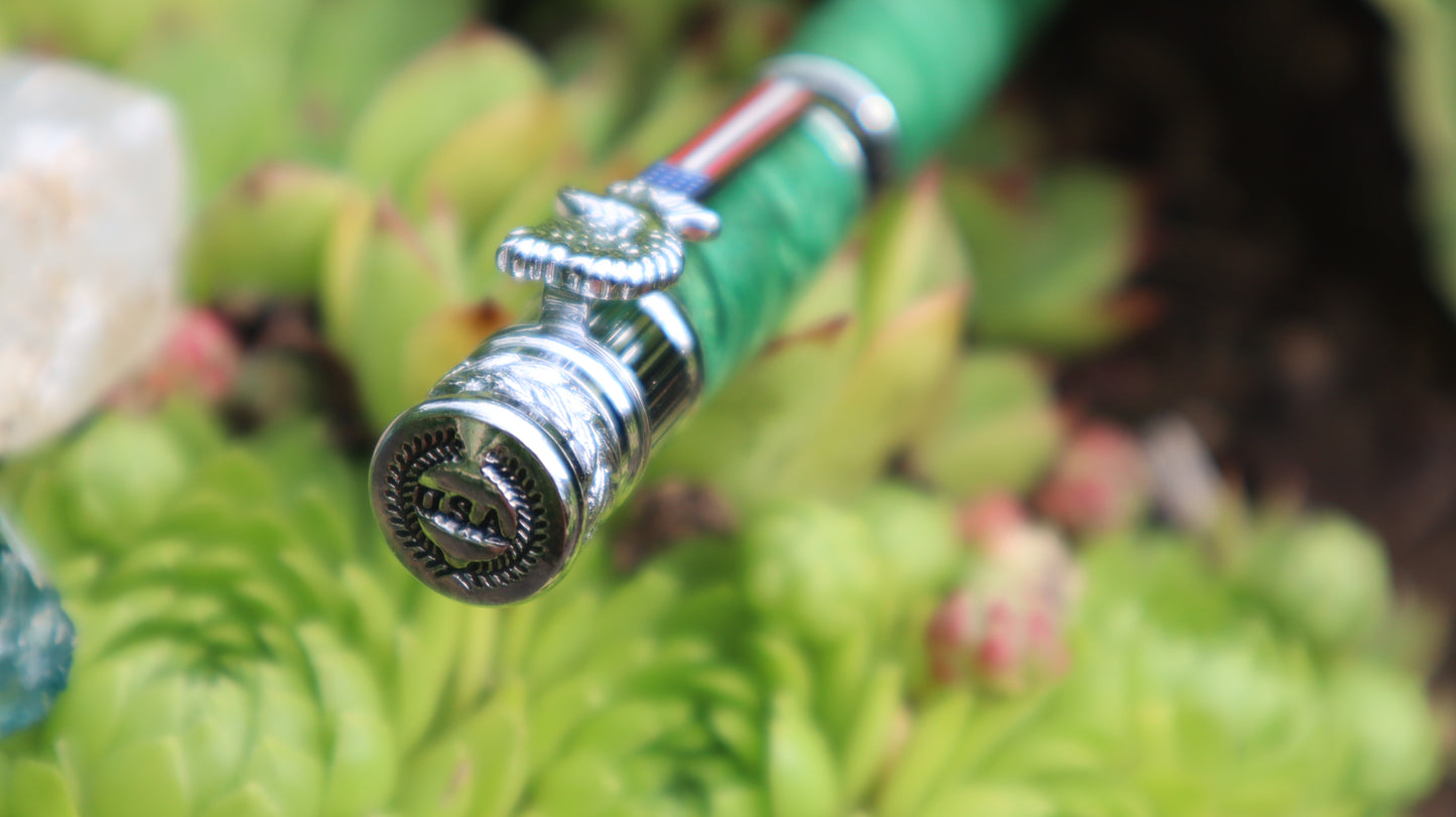 American Patriot rollerball pen chrome/green boxelder