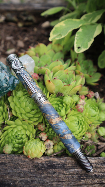 American Patriot rollerball pen Antique pewter/Blue