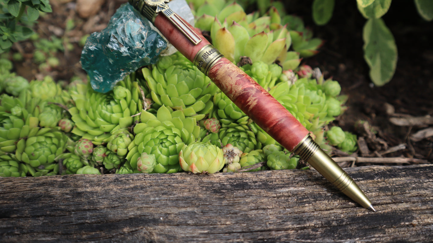 American Patriot rollerball pen Antique Brass/Red