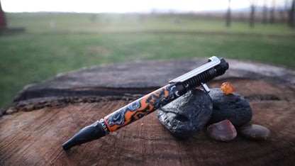 Motorcycle pen in black/orange